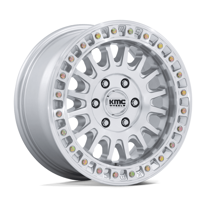 KMC Wheels - KM552 IMS - Silver - GLOSS SILVER W/ MACHINED FACE - 17" x 8", 32 Offset, 6x130 (Bolt Pattern), 84.1mm HUB