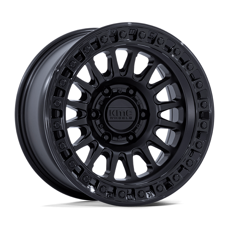 KMC Wheels - KM552 IMS - Black - Matte Black with Gloss Black Lip - 18" x 9", 0 Offset, 6x135 (Bolt pattern), 87.10mm HUB