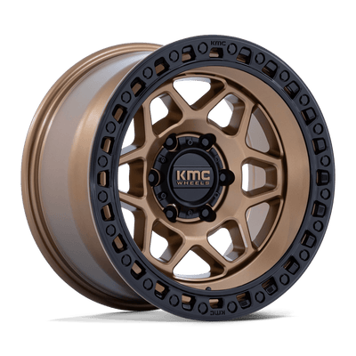 KMC Wheels - TORX - Bronze - Matte Bronze with Gloss Black Lip - 17" x 8.5", 25 Offset, 6x139.7 (Bolt pattern), 106.10mm HUB