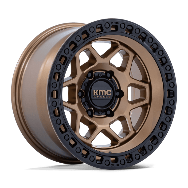KMC Wheels - TORX - Bronze - Matte Bronze with Gloss Black Lip - 17" x 9", -12 Offset, 5x127 (Bolt pattern), 71.50mm HUB