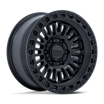 KMC Wheels - KM554 AZTEC - Black - Matte Black W/ Gloss Black Lip - 17" x 8.5", 25 Offset, 6x139.7 (Bolt pattern), 106.1mm HUB