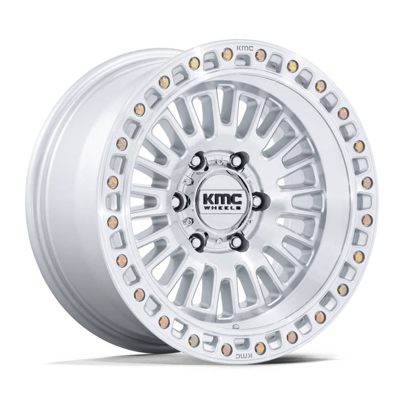KMC Wheels - AZTEC - Silver - Gloss Silver with Machined Face - 17" x 8.5", 0 Offset, 6x120 (Bolt pattern), 66.90mm HUB