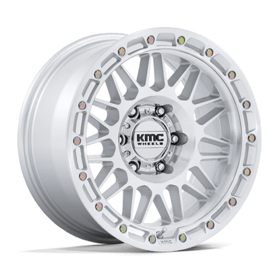 KMC Wheels - KM555 ATTACK - Silver - Gloss Silver W/ Machined Face - 17" x 8.5", -10 Offset, 5x127 (Bolt pattern), 71.5mm HUB