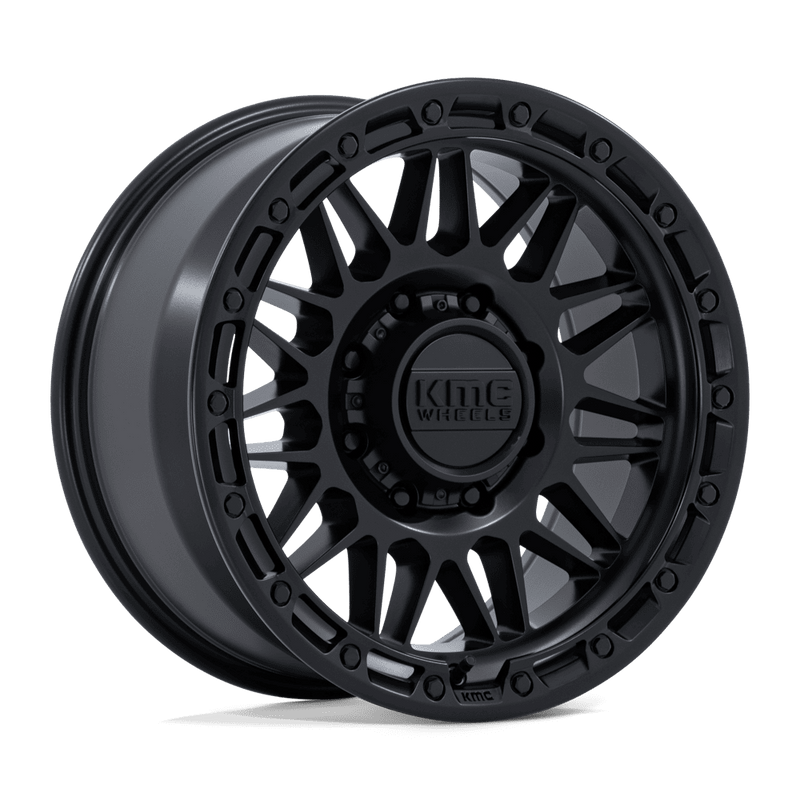 KMC Wheels - KM555 ATTACK - Black - MATTE BLACK - 18" x 9", 0 Offset, 8x180 (Bolt Pattern), 124.2mm HUB