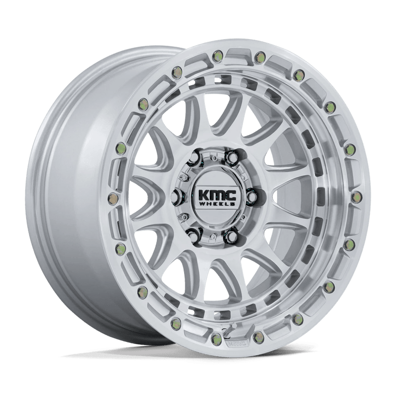 KMC Wheels - KM556 CRUX - Silver - Gloss Silver W/ Machined Face - 17" x 8.5", 0 Offset, 6x139.7 (Bolt pattern), 106.1mm HUB