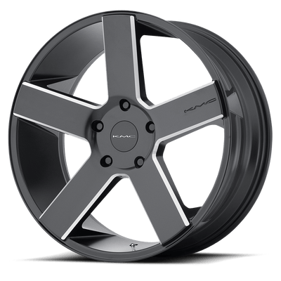KMC Wheels - KM690 MC 5 - Black - Satin Black Black with Milled Spokes - 22" x 9", 30 Offset, 6x139.7 (Bolt pattern), 106.1mm HUB