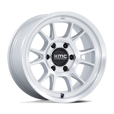 KMC Wheels - KM729 RANGE - Silver - Gloss Silver with Machined Face - 17" x 8.5", -10 Offset, 5x127 (Bolt pattern), 71.5mm HUB
