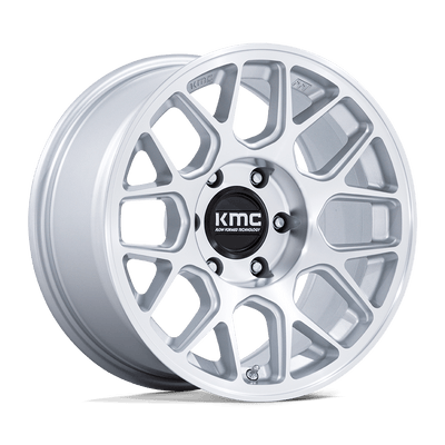 KMC Wheels - KM730 HATCHET - Silver - Gloss Silver with Machined Face - 17" x 8.5", 25 Offset, 6x135 (Bolt pattern), 87.1mm HUB