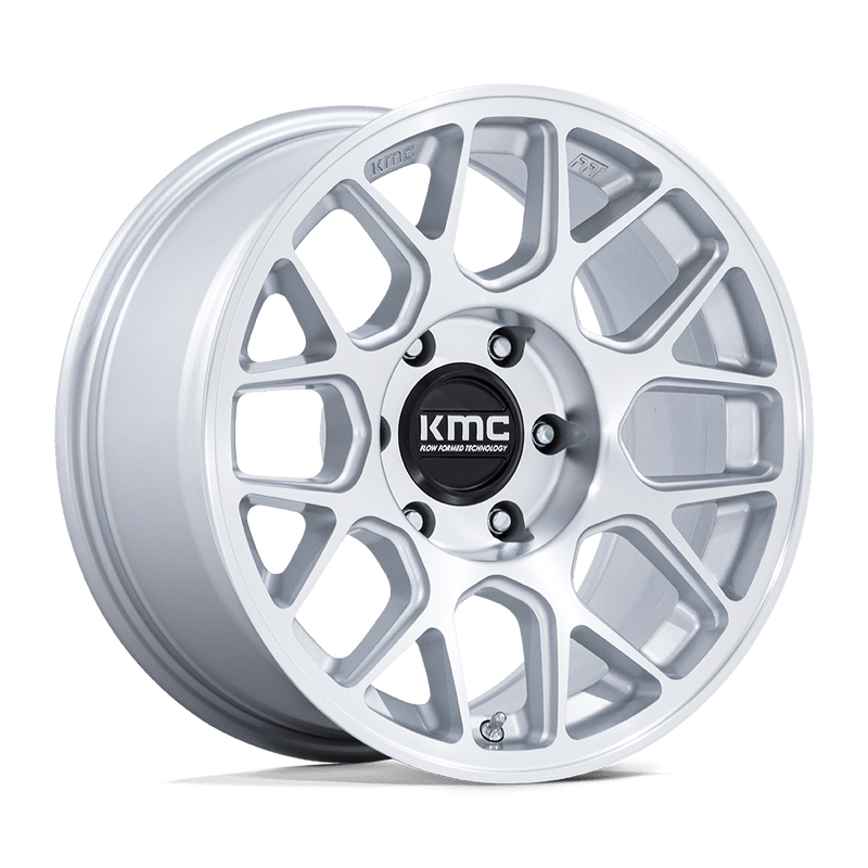 KMC Wheels - KM730 HATCHET - Silver - Gloss Silver with Machined Face - 17" x 8.5", 25 Offset, 6x135 (Bolt pattern), 87.1mm HUB