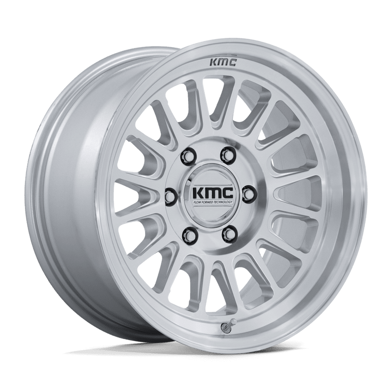 KMC Wheels - KM733 IMPACT FFT - Silver - GLOSS SILVER W/ MACHINED FACE - 17" x 8", 32 Offset, 6x139.7 (Bolt Pattern), 106.1mm HUB