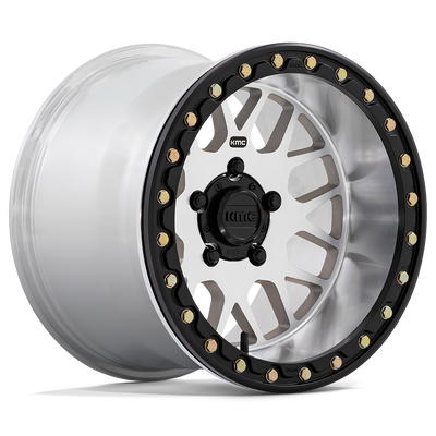 KMC Powersports - KS235 GRENADE BEADLOCK - Silver - Machined - 15" x 10", 0 Offset, 5x114.3 (Bolt pattern), 72.6mm HUB
