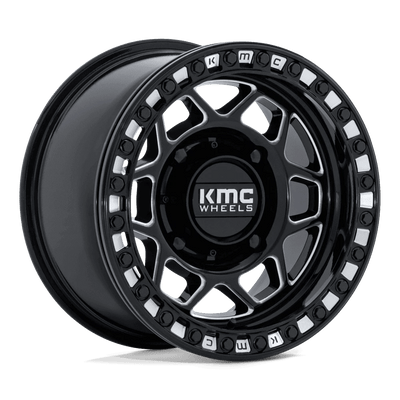 KMC Powersports - KS241 TORX UTV BEADLOCK - Black - Gloss Black Milled - 15" x 7", 38 Offset, 4x156 (Bolt pattern), 115.1mm HUB