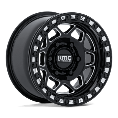 KMC Powersports - KS241 TORX UTV BEADLOCK - Black - Gloss Black Milled - 15" x 7", 38 Offset, 6x139.7 (Bolt pattern), 100.3mm HUB
