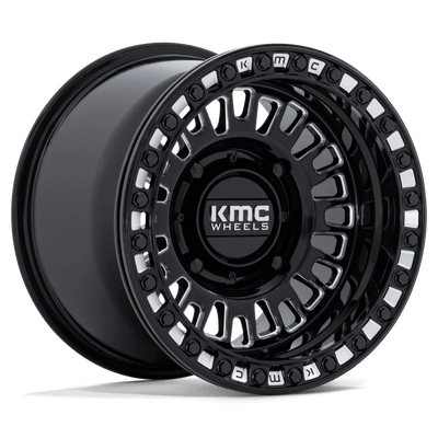 KMC Powersports - KS242 AZTEC UTV BEADLOCK - Black - Gloss Black Milled - 15" x 7", 38 Offset, 4x137 (Bolt pattern), 96mm HUB
