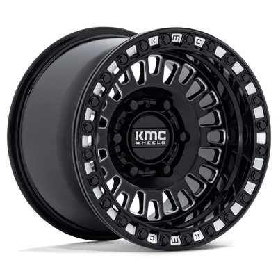 KMC Powersports - KS242 AZTEC UTV BEADLOCK - Black - Gloss Black Milled - 15" x 7", 38 Offset, 6x139.7 (Bolt pattern), 100.3mm HUB