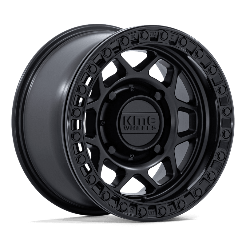 KMC Wheels - TORX - Black - Matte Black with Gloss Black Rg - 15" x 8", 0 Offset, 4x137 (Bolt pattern), 96.00mm HUB