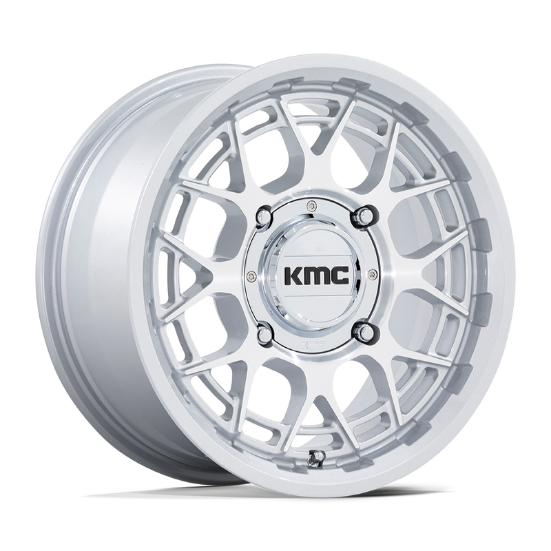 KMC Powersports - KS139 TECHNIC UTV - Silver - Gloss Silver Machined - 15" x 7", 38 Offset, 5x114.3 (Bolt pattern), 72.56mm HUB