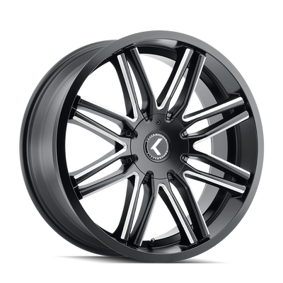 Kraze Wheels - CRAY - Black - Satin Black Milled - 18" x 8", 40 Offset, 5x112/114.30 (Bolt pattern), 73.0mm HUB