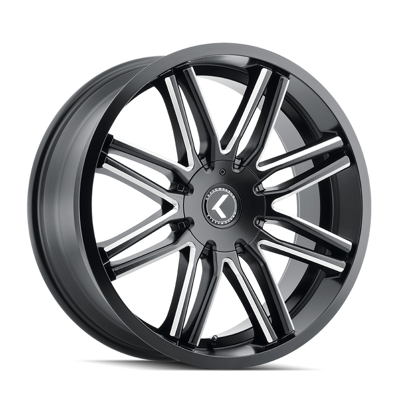 Kraze Wheels - CRAY - Black - Satin Black Milled - 18" x 8", 40 Offset, 5x112/114.30 (Bolt pattern), 73.0mm HUB