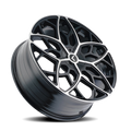 Kraze Wheels - RICOCHET - Black - Gloss Black Machined - 22" x 8.5", 38 Offset, 5x115/120 (Bolt pattern), 74.10mm HUB