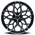 Kraze Wheels - RICOCHET - Black - Gloss Black Machined - 22" x 8.5", 38 Offset, 5x115/120 (Bolt pattern), 74.10mm HUB