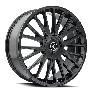 Kraze Wheels - DOUBLE DOWN - Black - Gloss Black - 22" x 8.5", 38 Offset, 5x112/114.3 (Bolt pattern), 73.00mm HUB