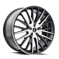 Kraze Wheels - DOUBLE DOWN - Black - Gloss Black Machined - 20" x 8.5", 38 Offset, 5x115/120 (Bolt pattern), 74.10mm HUB
