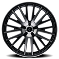 Kraze Wheels - DOUBLE DOWN - Black - Gloss Black Machined - 22" x 8.5", 38 Offset, 5x115/120 (Bolt pattern), 74.10mm HUB