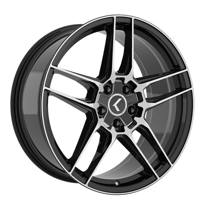 Kraze Wheels - CONVERGE - Black - Black Machined - 18" x 8.5", 30 Offset, 5x112/120 (Bolt pattern), 66.56mm HUB