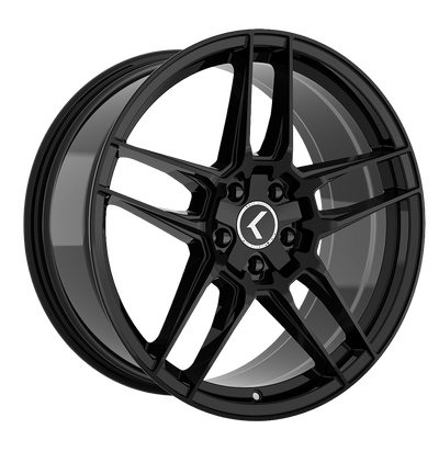 Kraze Wheels - CONVERGE - Black - Gloss Black - 20" x 9", 35 Offset, 5x108/114.3 (Bolt pattern), 72.60mm HUB
