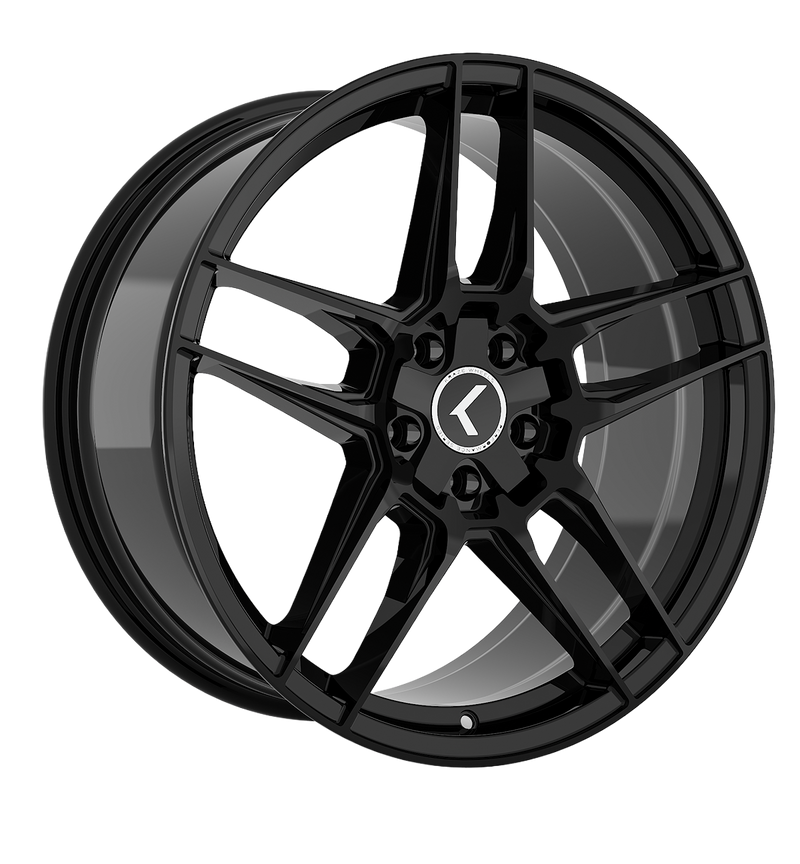 Kraze Wheels - CONVERGE - Black - Gloss Black - 18" x 8.5", 30 Offset, 5x112/120 (Bolt pattern), 66.56mm HUB
