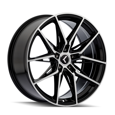 Kraze Wheels - EVOLVE - Black - Black W/Machined Face - 20" x 9", 35 Offset, 5x114.3 (Bolt pattern), 72.6mm HUB