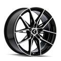 Kraze Wheels - EVOLVE - Black - Gloss Black/Machined Face - 19" x 8.5", 35 Offset, 5x114.3 (Bolt pattern), 73.10mm HUB