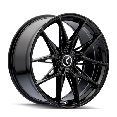 Kraze Wheels - EVOLVE - Black - Gloss Black - 19" x 8.5", 30 Offset, 5x120 (Bolt pattern), 72.56mm HUB