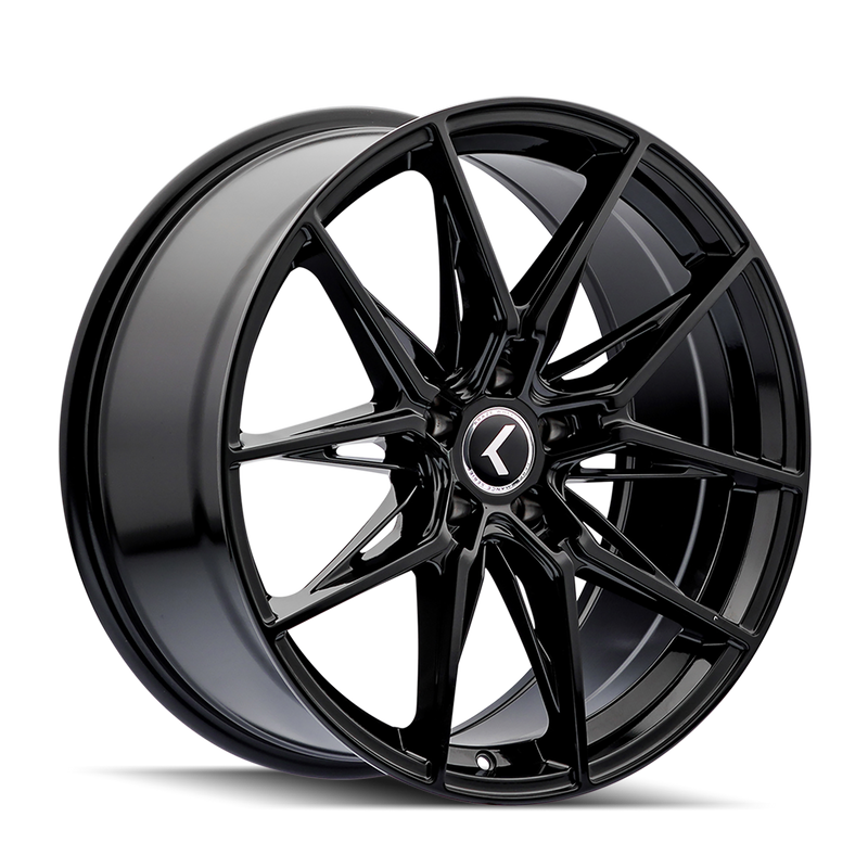 Kraze Wheels - EVOLVE - Black - Gloss Black - 20" x 9", 35 Offset, 5x108 (Bolt pattern), 63.50mm HUB