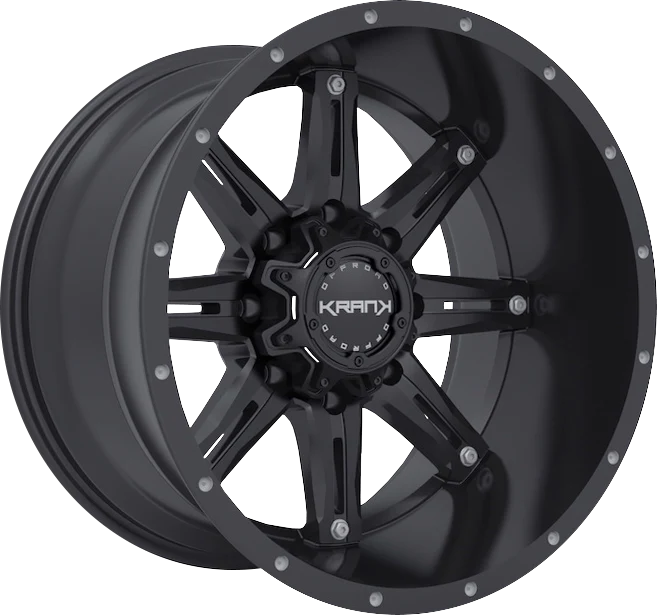 KranK Off-road - Shaft - Black - Satin Black - 18" x 9", 18 Offset, 8x180 (Bolt pattern), 124.4mm HUB