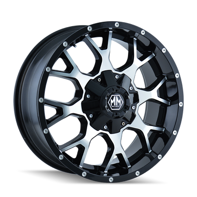 Mayhem - WARRIOR - Black - Black/Machined - 20" x 9", 0 Offset, 8x170 (Bolt pattern), 125.20mm HUB