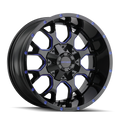 Mayhem - WARRIOR - Black - Black with Prism Blue - 20" x 9", 0 Offset, 8x165.1 (Bolt pattern), 130.80mm HUB