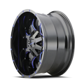 Mayhem - WARRIOR - Black - Black with Prism Blue - 20" x 9", 0 Offset, 8x165.1 (Bolt pattern), 130.80mm HUB