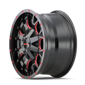 Mayhem - WARRIOR - Black - Black with Prism Red - 17" x 9", -12 Offset, 8x170 (Bolt pattern), 125.20mm HUB