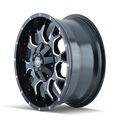 Mayhem - WARRIOR - Black - Black/Milled - 18" x 9", -12 Offset, 8x165.1 (Bolt pattern), 130.80mm HUB