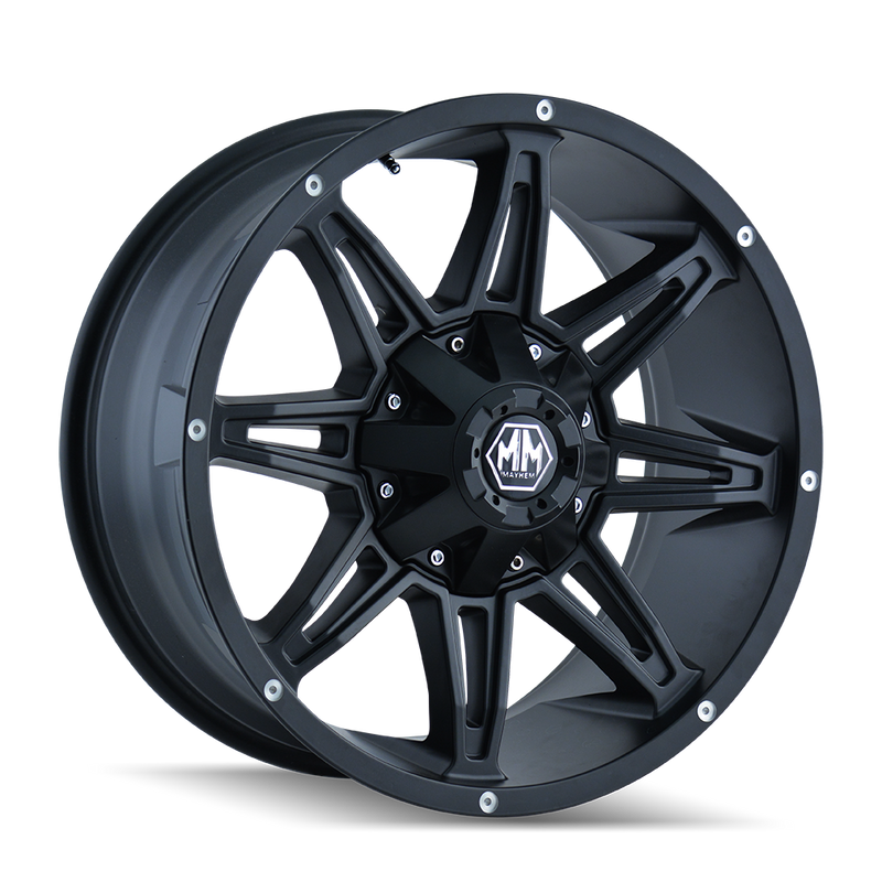 Mayhem - RAMPAGE - Black - Matte Black - 20" x 10", -25 Offset, 8x165.1 (Bolt pattern), 130.80mm HUB