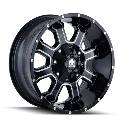 MAYHEM - FIERCE - Black - Black/Milled - 17" x 9", 18 Offset, 8x165.1 (Bolt pattern), 130.8mm HUB