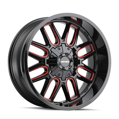 Mayhem - COGENT - Black - Black with Prism Red - 22" x 10", -19 Offset, 8x165.1 (Bolt pattern), 130.80mm HUB