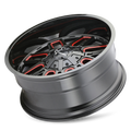 Mayhem - COGENT - Black - Black with Prism Red - 22" x 10", -19 Offset, 8x170 (Bolt pattern), 125.20mm HUB