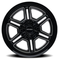 Mayhem - HERMOSA - Black - Gloss Black Milled - 20" x 9", 18 Offset, 5x114.3/127 (Bolt pattern), 87.00mm HUB