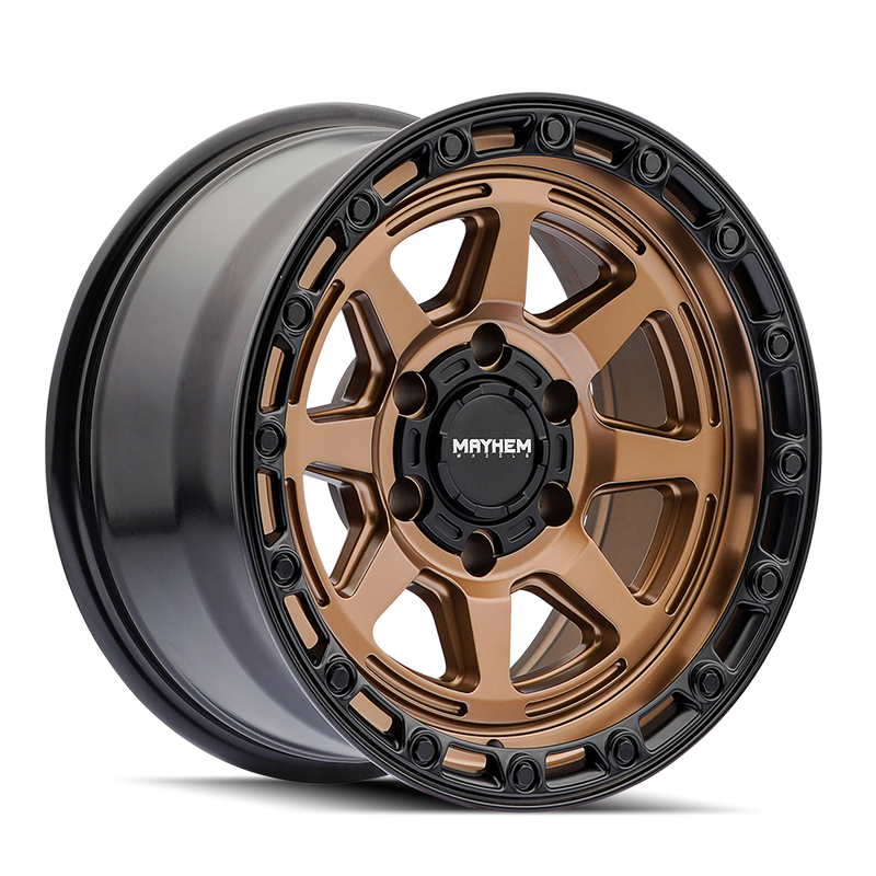 Mayhem - RIDGELINE - Bronze - Satin Bronze/Black Lip - 18" x 9", 20 Offset, 6x139.7 (Bolt pattern), 106.00mm HUB