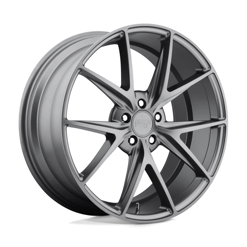 Niche - T110 STANCE - Gunmetal - Matte Gunmetal - 19" x 9.5", 50 Offset, 5x112 (Bolt pattern), 66.56mm HUB