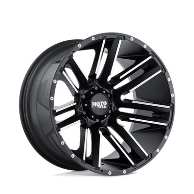 Moto Metal - MO978 RAZOR - Black - Satin Black Machined - 20" x 12", -44 Offset, 6x135 (Bolt pattern), 87.1mm HUB