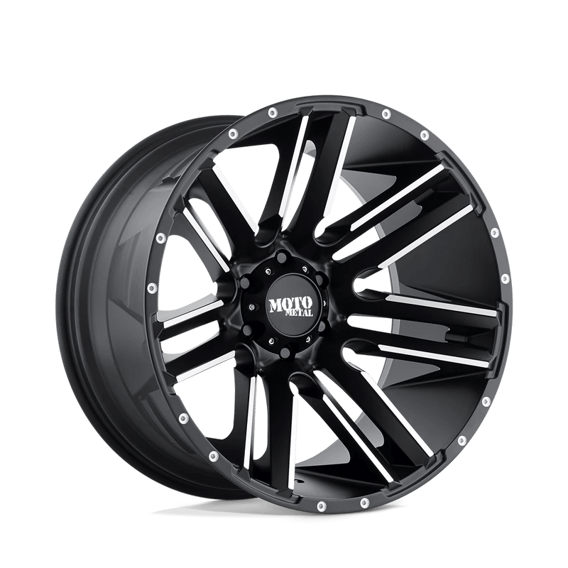Moto Metal - MO978 RAZOR - Black - Satin Black Machined - 18" x 9", 18 Offset, 6x139.7 (Bolt pattern), 106.25mm HUB